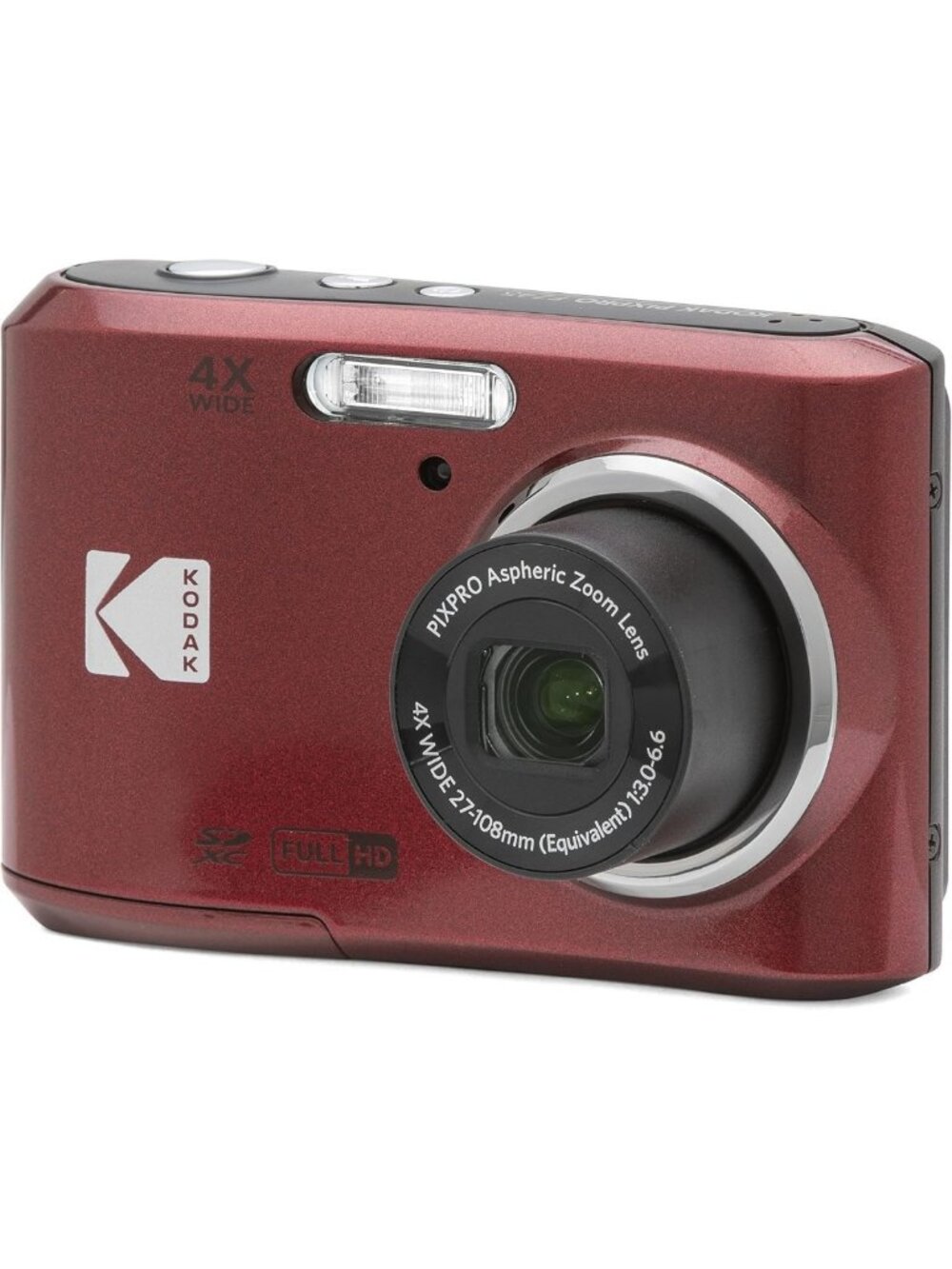 Compact 16MP Digital Camera with 4X Optical Zoom, Red, Perfect for Travel